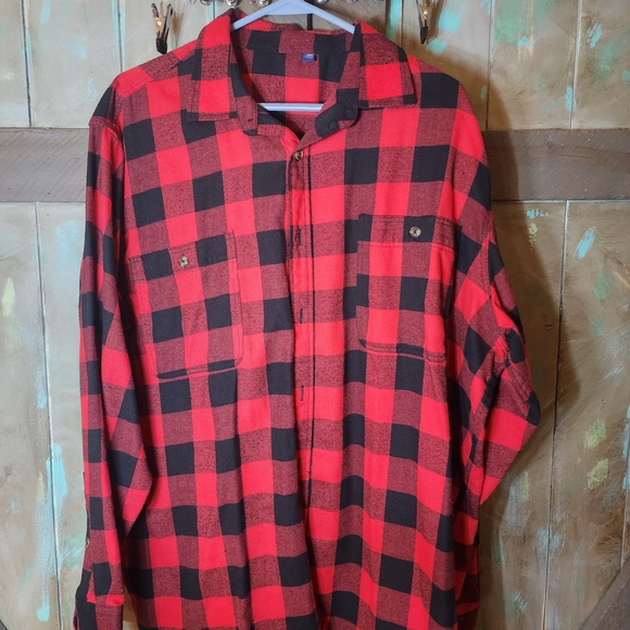 Other - Red and Black Plaid Button-Up Shirt